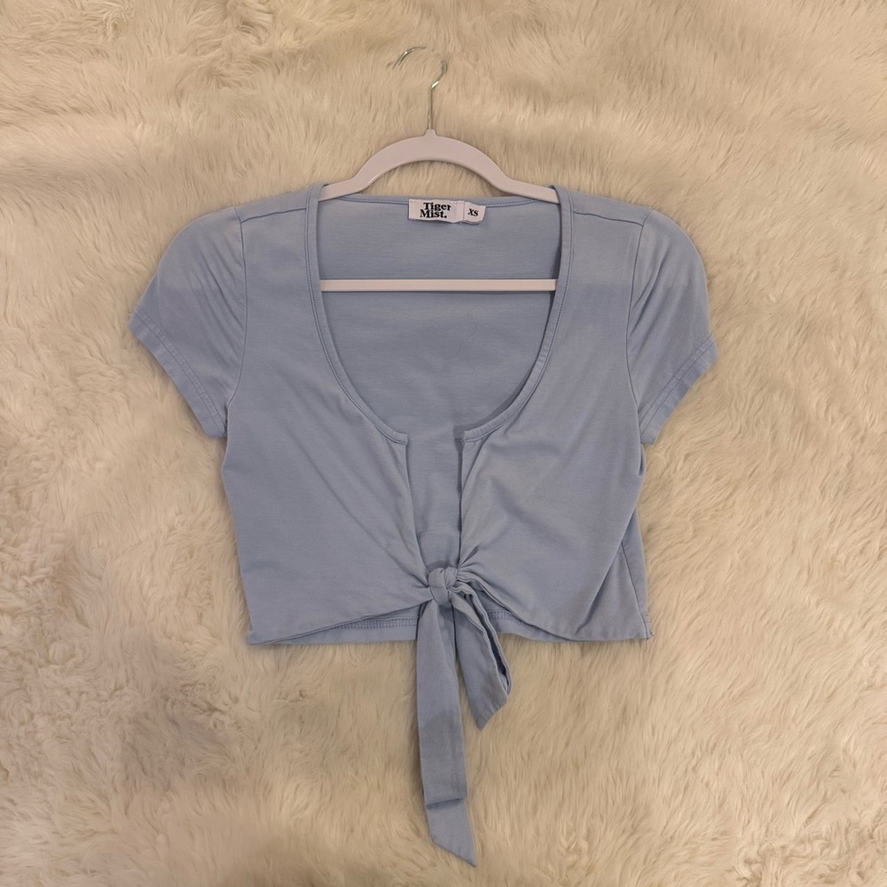 TIGER MIST CROPPED TIE FRONT TOP